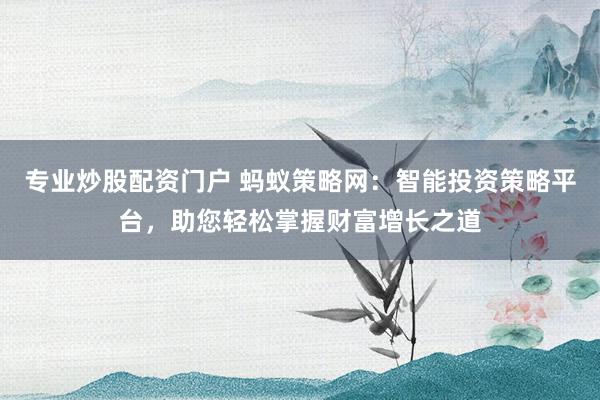 专业炒股配资门户 蚂蚁策略网：智能投资策略平台，助您轻松掌握财富增长之道