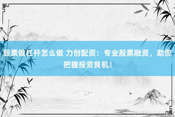 股票做杠杆怎么做 力创配资：专业股票融资，助您把握投资良机！