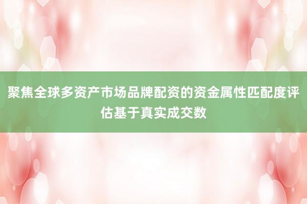 聚焦全球多资产市场品牌配资的资金属性匹配度评估基于真实成交数