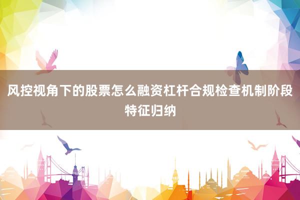 风控视角下的股票怎么融资杠杆合规检查机制阶段特征归纳