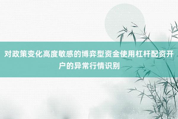 对政策变化高度敏感的博弈型资金使用杠杆配资开户的异常行情识别