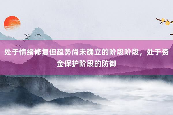处于情绪修复但趋势尚未确立的阶段阶段，处于资金保护阶段的防御