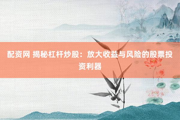 配资网 揭秘杠杆炒股:放大收益与风险的股票投资利器