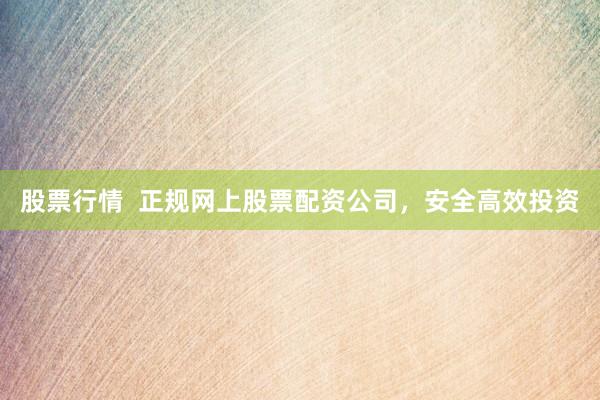 股票行情  正规网上股票配资公司，安全高效投资
