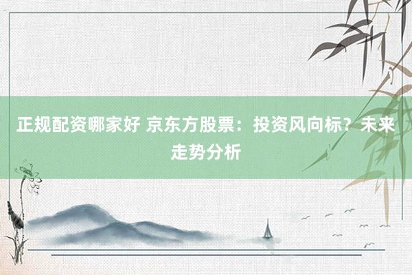 正规配资哪家好 京东方股票：投资风向标？未来走势分析