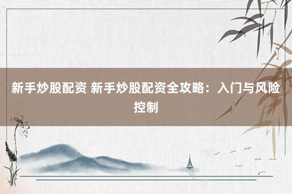 新手炒股配资 新手炒股配资全攻略：入门与风险控制