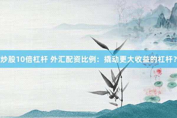 炒股10倍杠杆 外汇配资比例：撬动更大收益的杠杆？